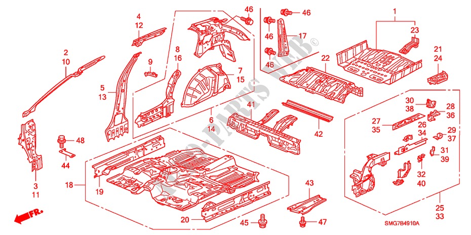 BODEN/INNENBLECHE für Honda CIVIC 1.8 SPORT 5 Türen 6 gang-Schaltgetriebe 2006