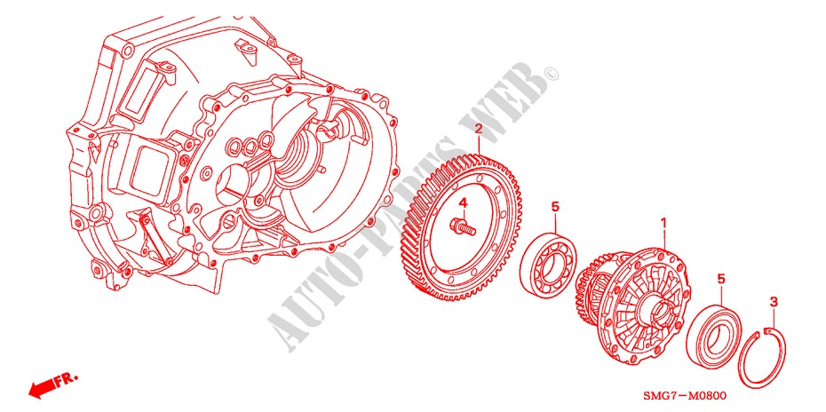 DIFFERENTIAL(1.4L)(1.8L) für Honda CIVIC 1.8 ES 5 Türen 6 gang-Schaltgetriebe 2007