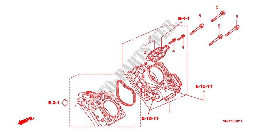 DROSSELKLAPPENGEHAEUSE(1.8L) für Honda CIVIC 1.8 EXECUTIVE 5 Türen 6 gang-Schaltgetriebe 2006