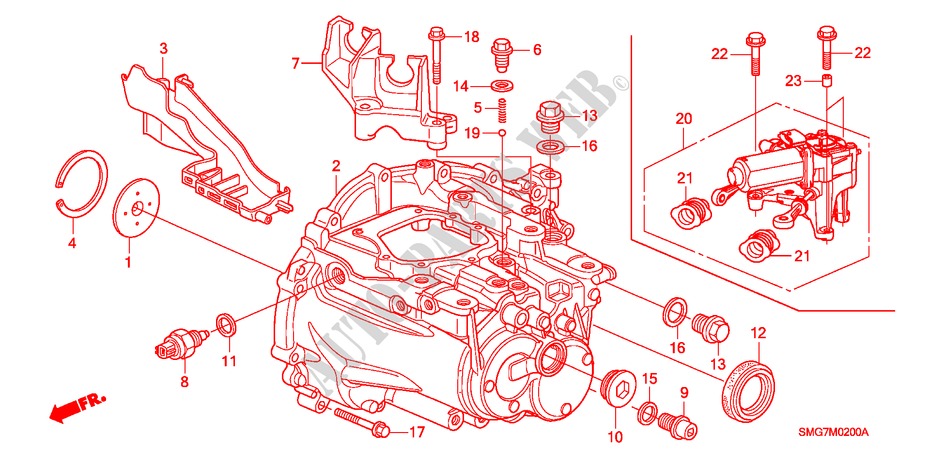 GETRIEBEGEHAEUSE (1.4L)(1.8L) für Honda CIVIC 1.8 COMFORT 5 Türen Intelligent Schaltgetriebe 2006