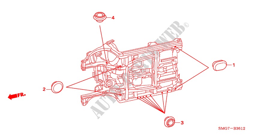 GUMMITUELLE(UNTEN) für Honda CIVIC 1.8 SPORT 5 Türen 6 gang-Schaltgetriebe 2006