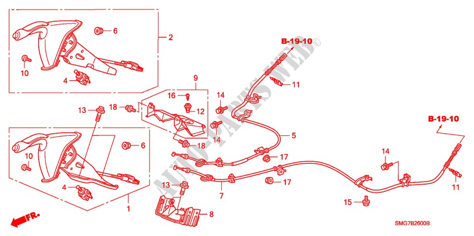 HANDBREMSE für Honda CIVIC 2.2 EXECUTIVE 5 Türen 6 gang-Schaltgetriebe 2007