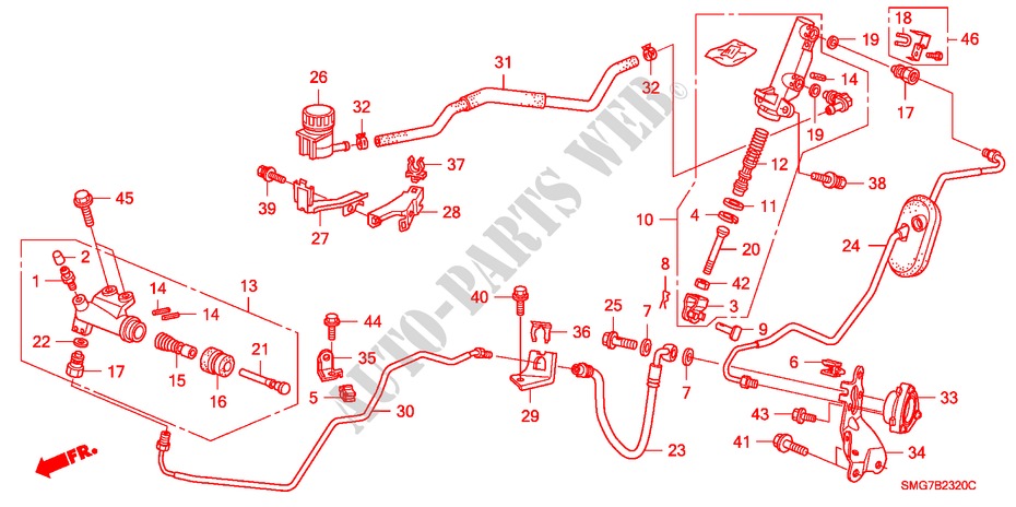 HAUPTKUPPLUNGSZYLINDER (LH) (1.4L) (1.8L) für Honda CIVIC 1.8 EXECUTIVE 5 Türen 6 gang-Schaltgetriebe 2006