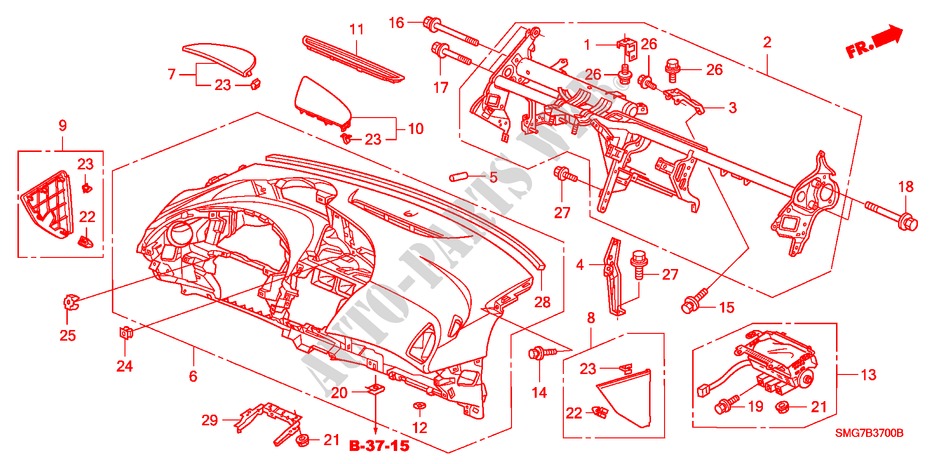 INSTRUMENTENBRETT(LH) für Honda CIVIC 2.2 BASE 5 Türen 6 gang-Schaltgetriebe 2006