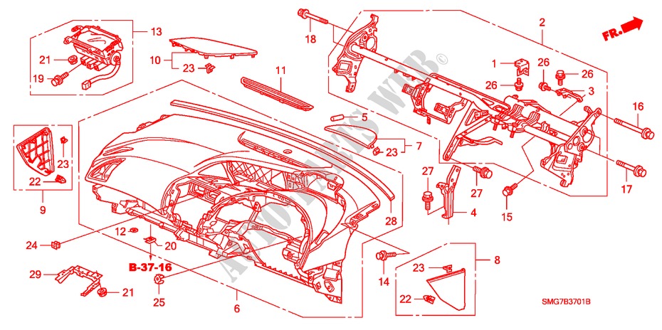 INSTRUMENTENBRETT(RH) für Honda CIVIC 1.8 ES 5 Türen 6 gang-Schaltgetriebe 2007