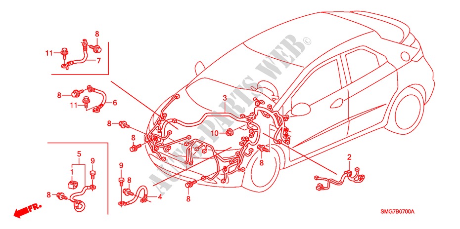 KABELBAUM(LH)(1) für Honda CIVIC 1.8 SPORT 5 Türen 6 gang-Schaltgetriebe 2006