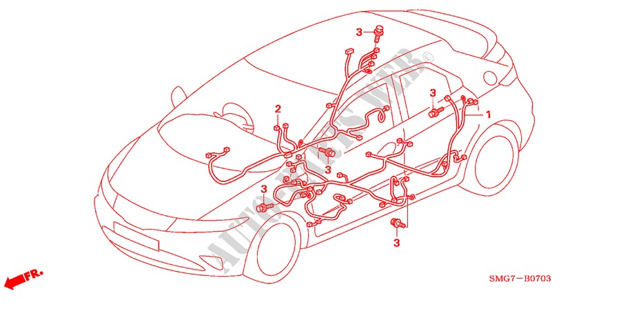 KABELBAUM(RH)(2) für Honda CIVIC 2.2 SE 5 Türen 6 gang-Schaltgetriebe 2006