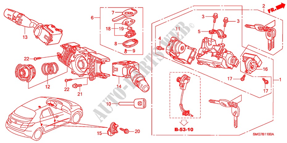 KOMBISCHALTER(LH) für Honda CIVIC 1.8 SPORT 5 Türen 6 gang-Schaltgetriebe 2006