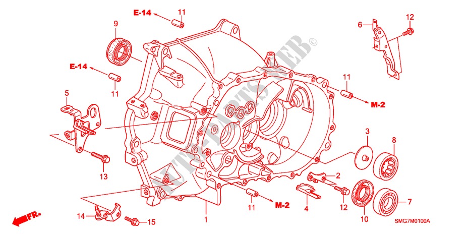 KUPPLUNGSGEHAEUSE(1.4L) für Honda CIVIC 1.4 COMFORT 5 Türen 6 gang-Schaltgetriebe 2007