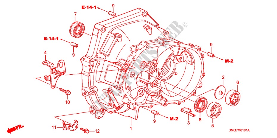 KUPPLUNGSGEHAEUSE(1.8L) für Honda CIVIC 1.8 COMFORT 5 Türen Intelligent Schaltgetriebe 2006