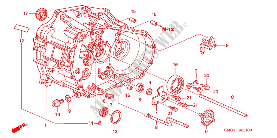 KUPPLUNGSGEHAEUSE(DIESEL) für Honda CIVIC 2.2 BASE 5 Türen 6 gang-Schaltgetriebe 2006