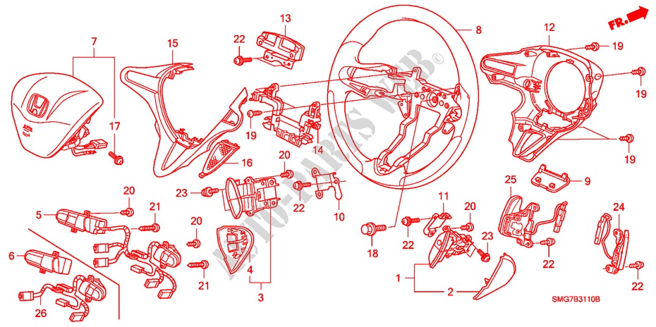 LENKRAD(SRS) für Honda CIVIC 1.8 EXECUTIVE 5 Türen 6 gang-Schaltgetriebe 2006