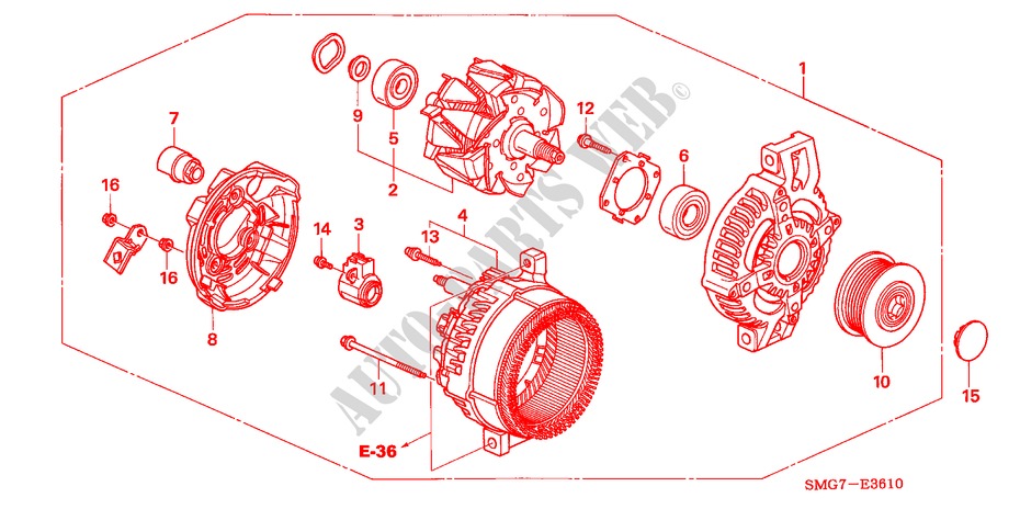 LICHTMASCHINE(DENSO) (DIESEL) für Honda CIVIC 2.2 EXECUTIVE 5 Türen 6 gang-Schaltgetriebe 2006