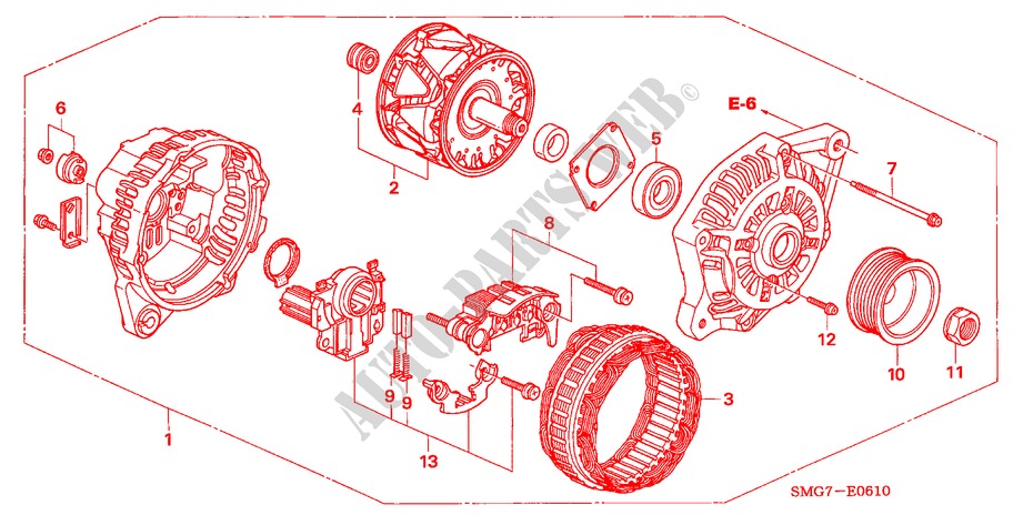 LICHTMASCHINE(MITSUBISHI) (1.4L) für Honda CIVIC 1.4 COMFORT 5 Türen 6 gang-Schaltgetriebe 2007