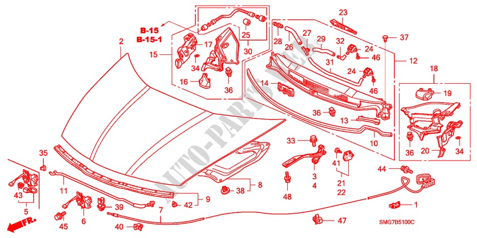 MOTORHAUBE(LH) für Honda CIVIC 1.8 SPORT 5 Türen 6 gang-Schaltgetriebe 2006