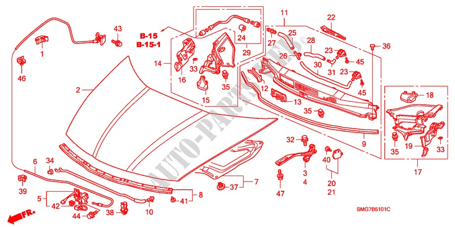 MOTORHAUBE(RH) für Honda CIVIC 1.8 EX 5 Türen 6 gang-Schaltgetriebe 2007