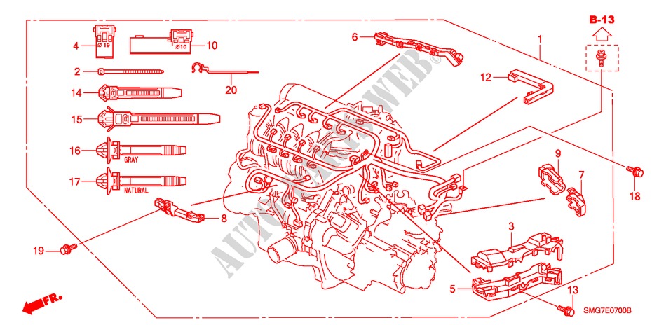 MOTORKABELBAUM (1.4L) für Honda CIVIC 1.4 COMFORT 5 Türen 6 gang-Schaltgetriebe 2007