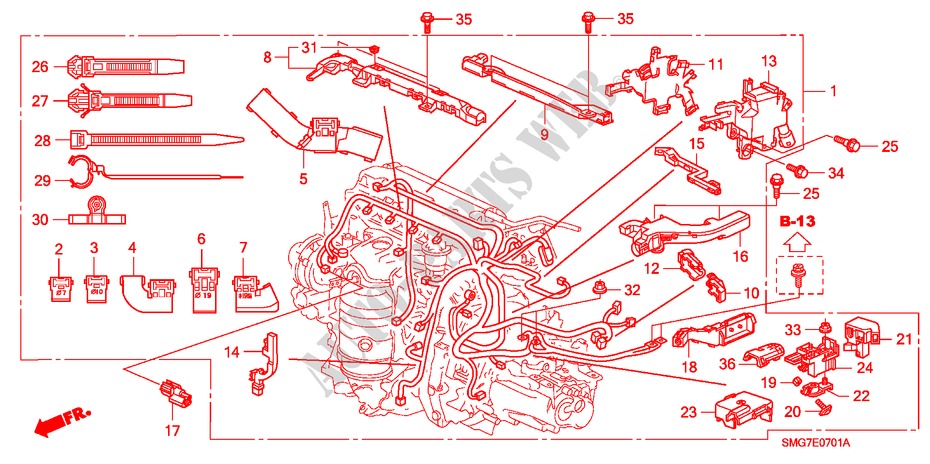 MOTORKABELBAUM (1.8L) für Honda CIVIC 1.8 ES 5 Türen 6 gang-Schaltgetriebe 2007