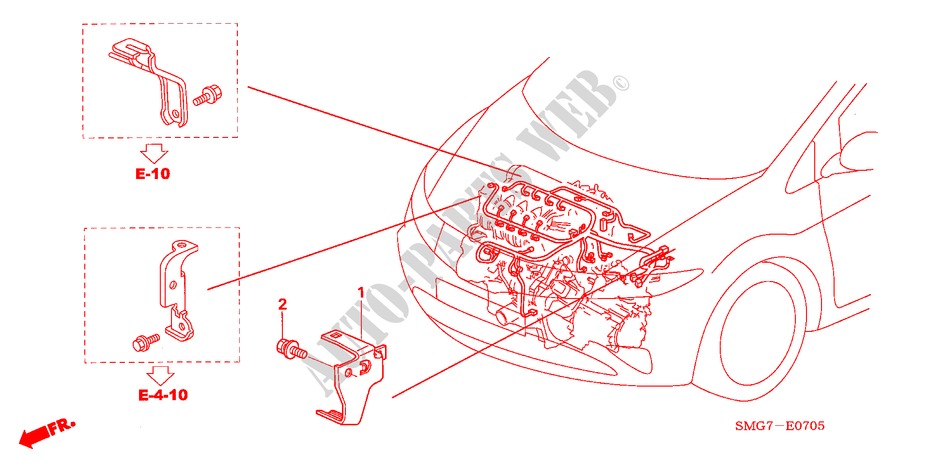 MOTORKABELBAUM, STREBE(1.4L) für Honda CIVIC 1.4 COMFORT 5 Türen 6 gang-Schaltgetriebe 2007