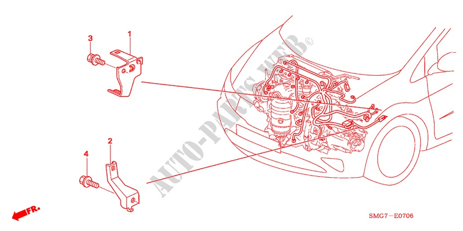 MOTORKABELBAUM, STREBE(1.8L) für Honda CIVIC 1.8 ES 5 Türen 6 gang-Schaltgetriebe 2007
