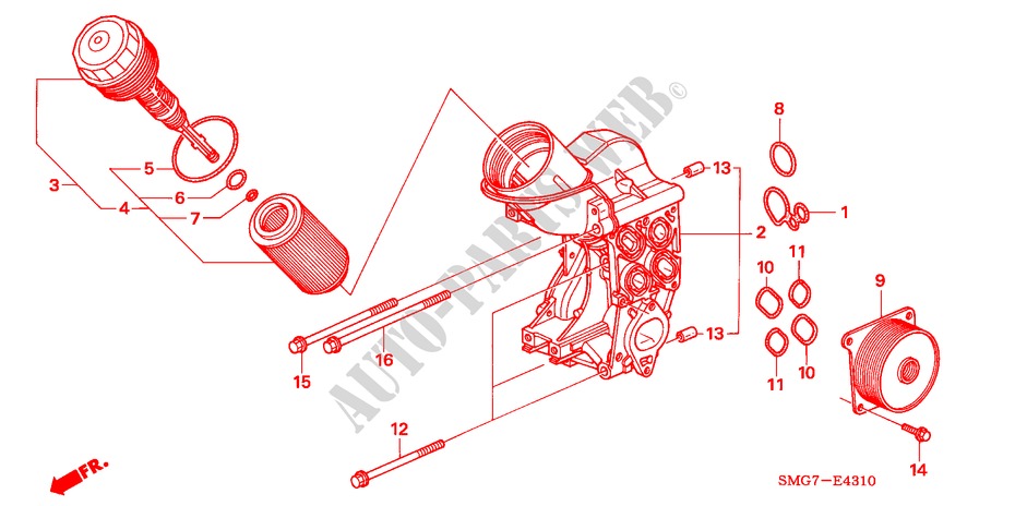 OELFILTERGEHAEUSE(DIESEL) für Honda CIVIC 2.2 EXECUTIVE 5 Türen 6 gang-Schaltgetriebe 2007