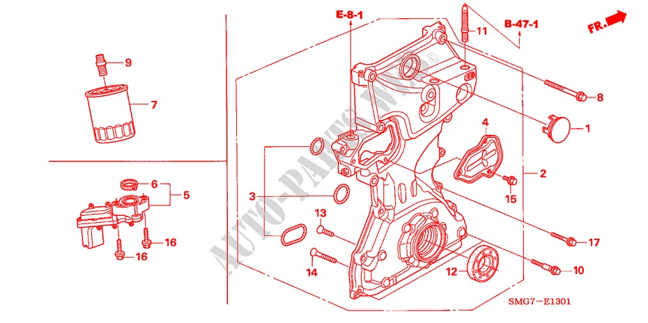 OELPUMPE(1.8L) für Honda CIVIC 1.8 ES 5 Türen 6 gang-Schaltgetriebe 2007