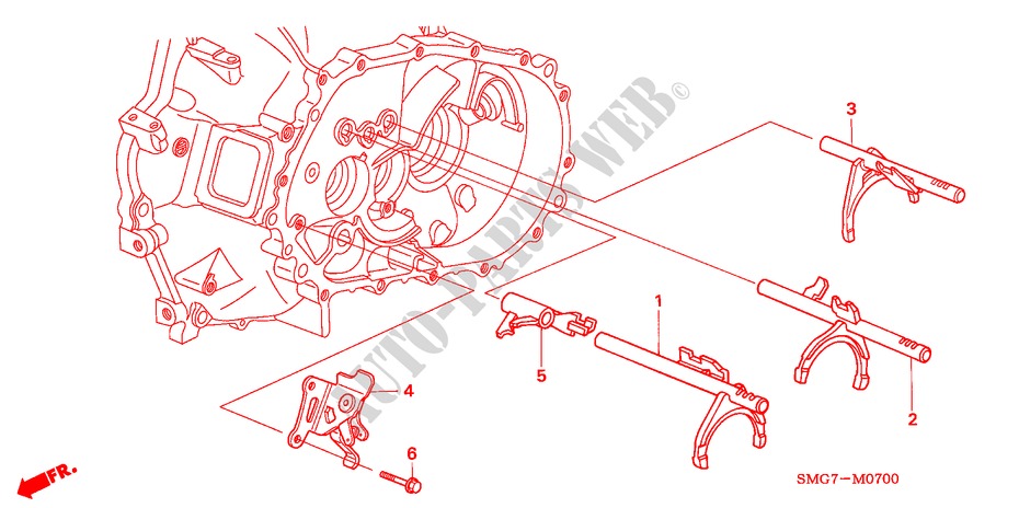 SCHALTGABEL(1.4L)(1.8L) für Honda CIVIC 1.4 COMFORT 5 Türen 6 gang-Schaltgetriebe 2007