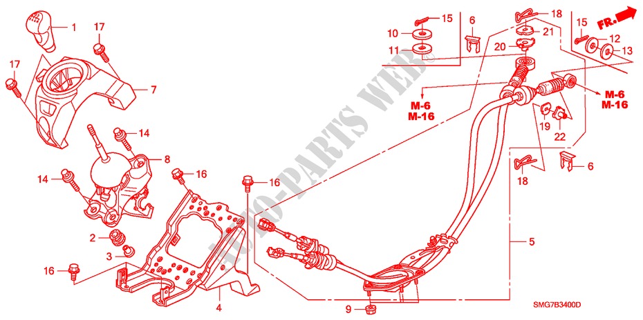 SCHALTHEBEL(LH) für Honda CIVIC 1.8 SPORT 5 Türen 6 gang-Schaltgetriebe 2006