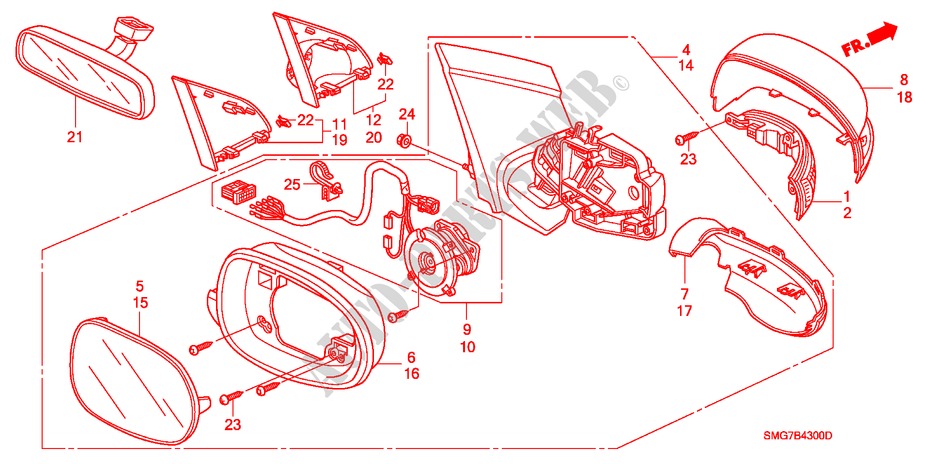 SPIEGEL für Honda CIVIC 1.4 SPORT 5 Türen 6 gang-Schaltgetriebe 2006