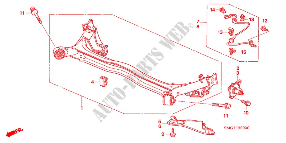 UNTERER ARM, HINTEN für Honda CIVIC 1.4 COMFORT 5 Türen 6 gang-Schaltgetriebe 2007