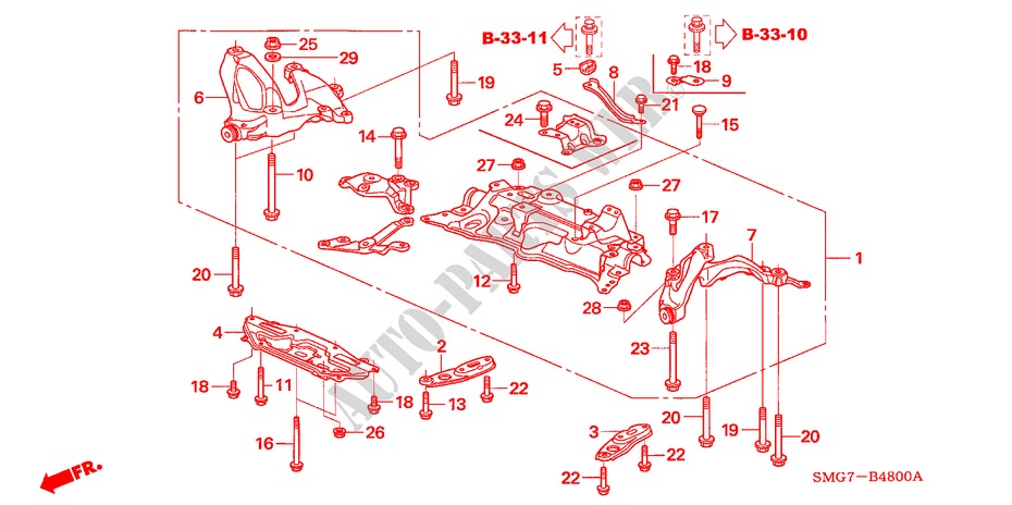 VORDERER HILFSRAHMEN für Honda CIVIC 1.8 COMFORT 5 Türen Intelligent Schaltgetriebe 2006