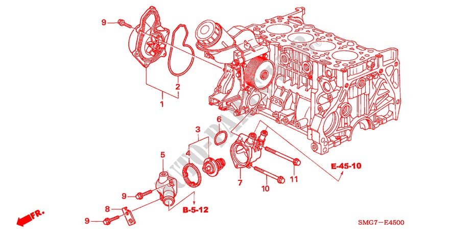 WASSERPUMPE(DIESEL) für Honda CIVIC 2.2 BASE 5 Türen 6 gang-Schaltgetriebe 2006