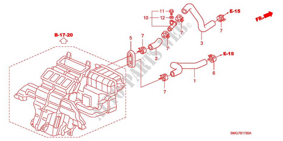 WASSERSCHLAUCH(LH)(1.4L) für Honda CIVIC 1.4 COMFORT 5 Türen 6 gang-Schaltgetriebe 2007