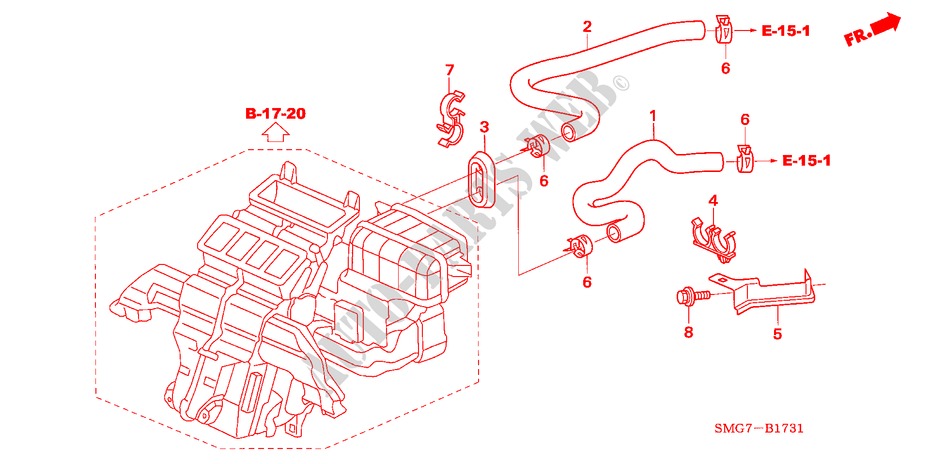 WASSERSCHLAUCH(LH)(1.8L) für Honda CIVIC 1.8 COMFORT 5 Türen Intelligent Schaltgetriebe 2006