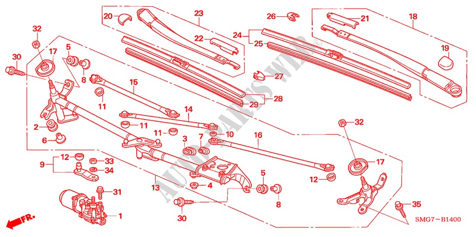 WINDSCHUTZSCHEIBENWISCHER (LH) für Honda CIVIC 1.8 SPORT 5 Türen 6 gang-Schaltgetriebe 2006