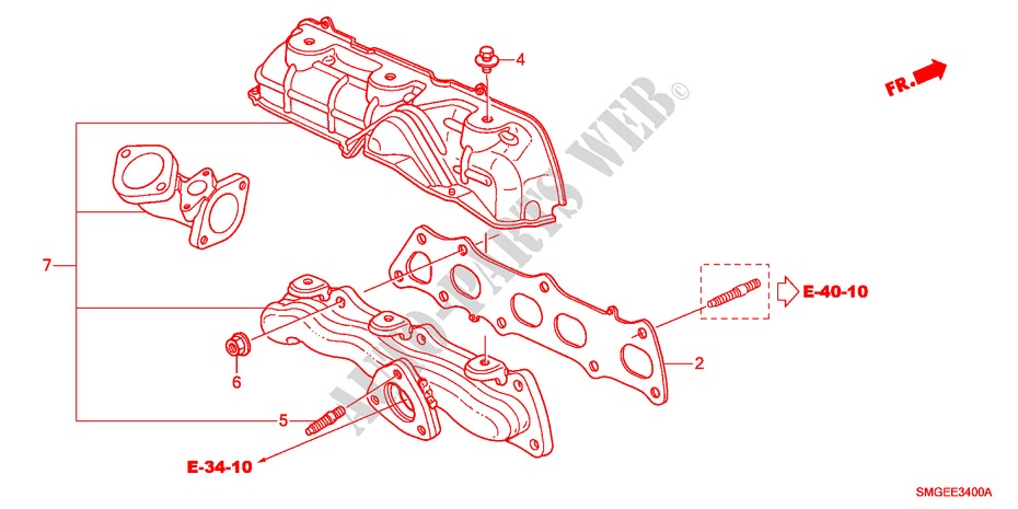 AUSPUFFKRUEMMER(DIESEL) für Honda CIVIC 2.2 VXI 5 Türen 6 gang-Schaltgetriebe 2010