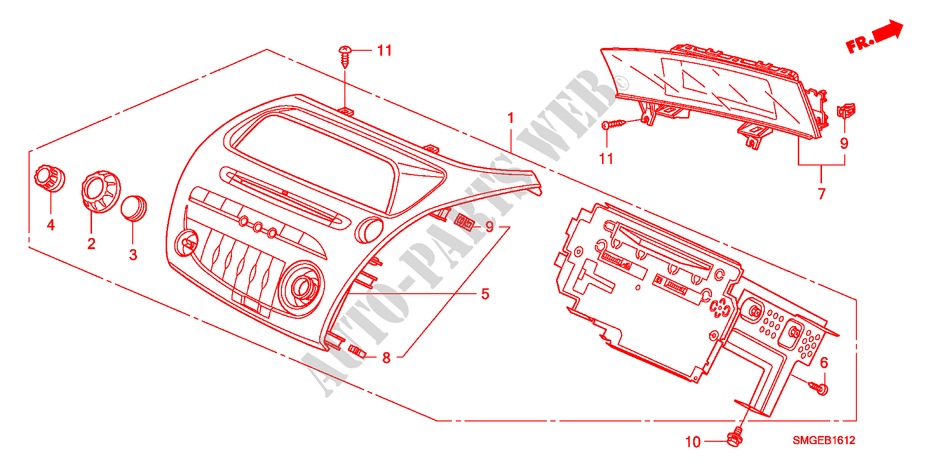 AUTORADIO(RH)(1) für Honda CIVIC 1.8 S 5 Türen 5 gang automatikgetriebe 2010