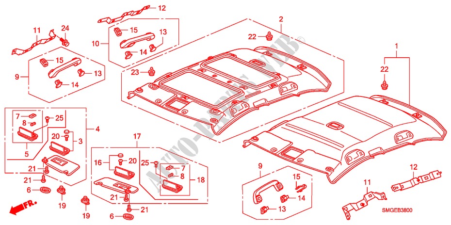 DACHVERKLEIDUNG für Honda CIVIC 1.8 BASE 5 Türen 5 gang automatikgetriebe 2009