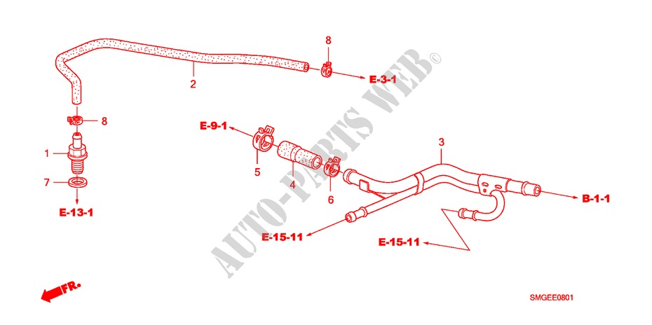 ENTLUEFTUNGSROHR(1.8L) für Honda CIVIC 1.8 S 5 Türen 5 gang automatikgetriebe 2010
