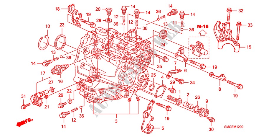 GETRIEBEGEHAEUSE(DIESEL) für Honda CIVIC 2.2 SPORT 5 Türen 6 gang-Schaltgetriebe 2009