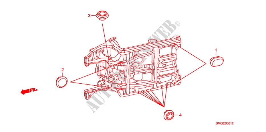 GUMMITUELLE(UNTEN) für Honda CIVIC 1.8 BASE 5 Türen 5 gang automatikgetriebe 2009