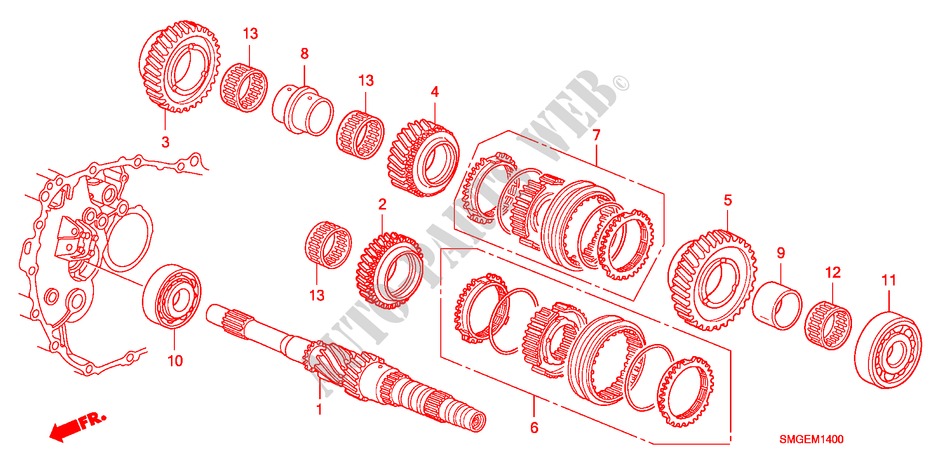 HAUPTWELLE(DIESEL) für Honda CIVIC 2.2 GT 5 Türen 6 gang-Schaltgetriebe 2010