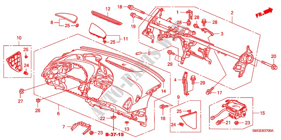 INSTRUMENTENBRETT(LH) für Honda CIVIC 1.8 BASE 5 Türen 5 gang automatikgetriebe 2009