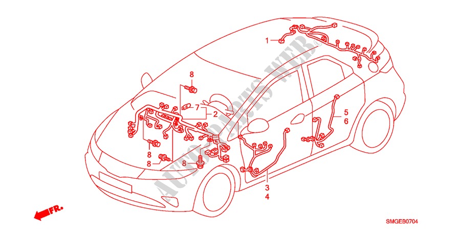 KABELBAUM(LH)(3) für Honda CIVIC 1.4 COMFORT 5 Türen Intelligent Schaltgetriebe 2009