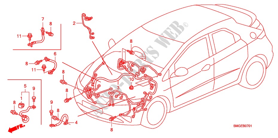 KABELBAUM(RH)(1) für Honda CIVIC 2.2 VXI 5 Türen 6 gang-Schaltgetriebe 2010