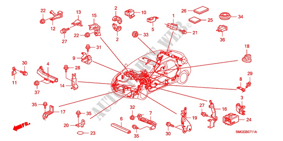 KABELBAUMBAND/BUEGEL(LH)(2) für Honda CIVIC 1.4 COMFORT 5 Türen Intelligent Schaltgetriebe 2009