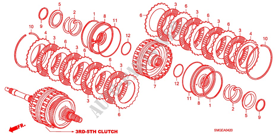 KUPPLUNG(3.   5.) für Honda CIVIC 1.8 BASE 5 Türen 5 gang automatikgetriebe 2009