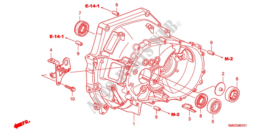 KUPPLUNGSGEHAEUSE(1.8L) für Honda CIVIC 1.8 S 5 Türen 6 gang-Schaltgetriebe 2009