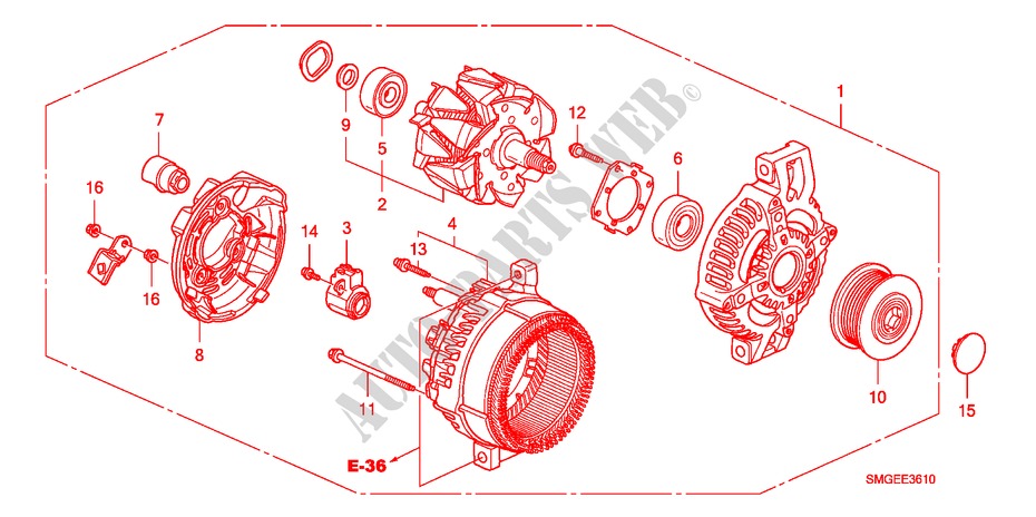 LICHTMASCHINE(DENSO)(DIESEL) für Honda CIVIC 2.2 SPORT 5 Türen 6 gang-Schaltgetriebe 2009