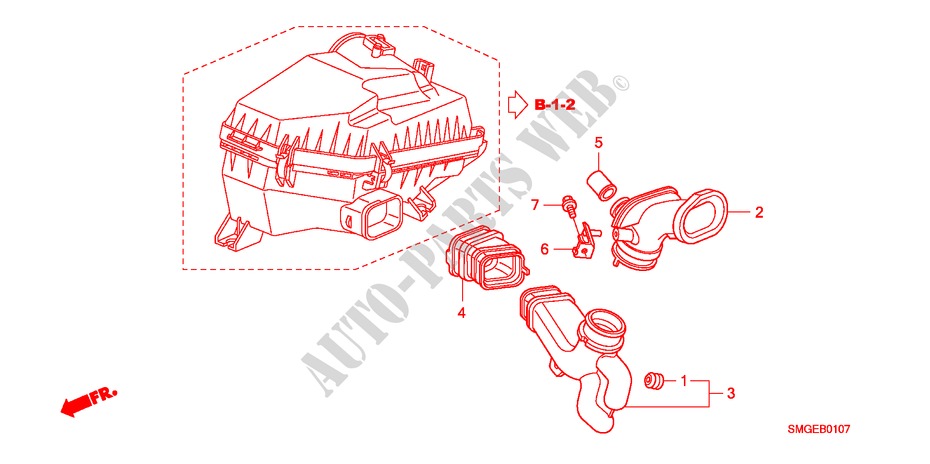 LUFTANSAUGROHR(DIESEL) für Honda CIVIC 2.2 VXI 5 Türen 6 gang-Schaltgetriebe 2010